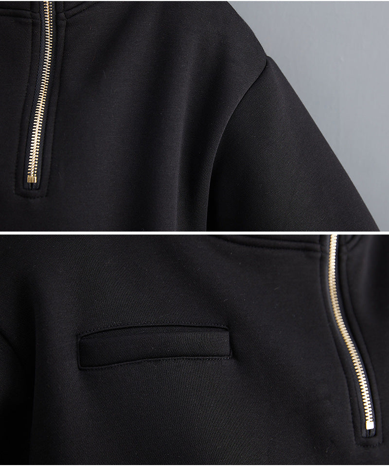 Special Splicing High Collar Sweatshirt