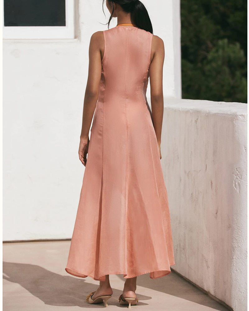 Ruched  Hem Solid Dresses