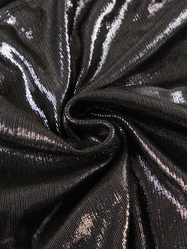 Skinny Sleeveless Backless Pleated Rhine Stones Tied Halter-Neck Vest Top