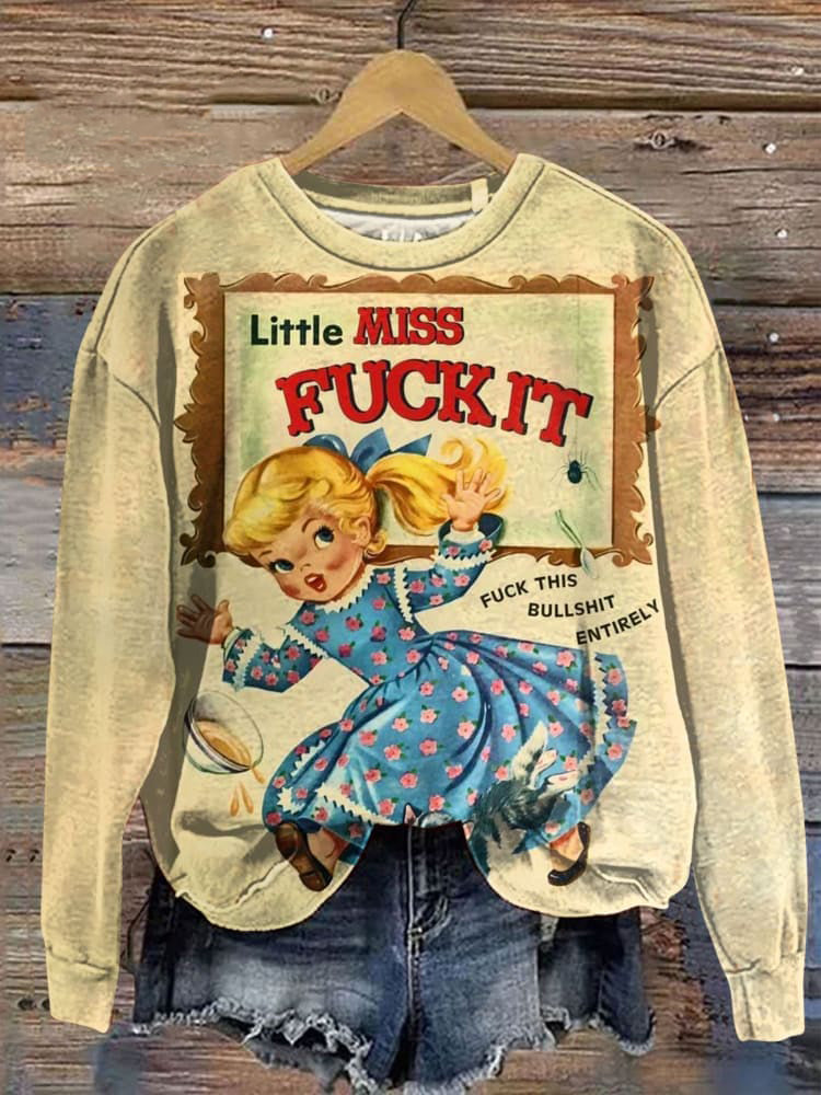 Women's Vintage 1980s Print Crew Neck Sweatshirt