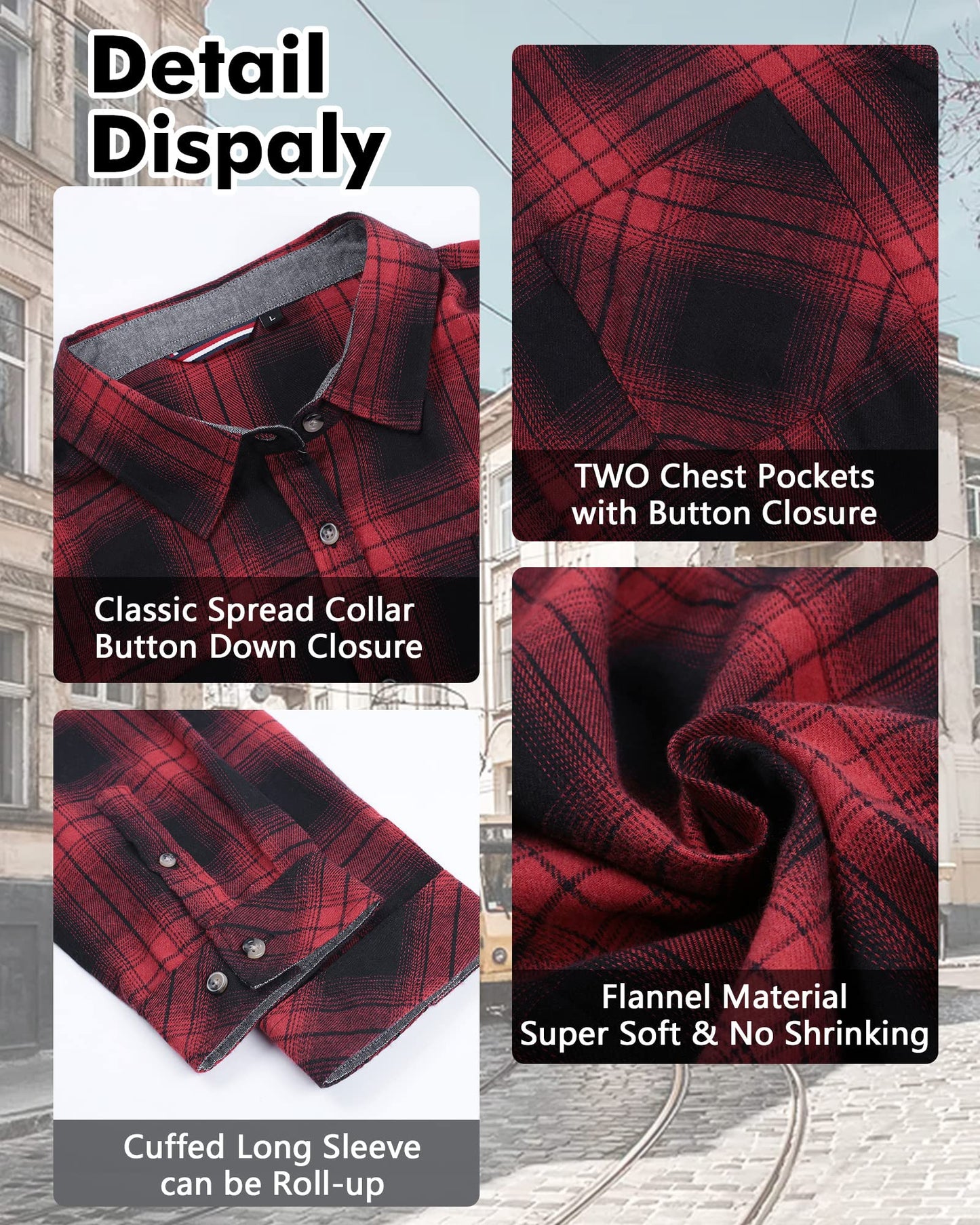 Flannel Shirts for Women Buffalo Plaid Shirts Oversized Long Sleeve