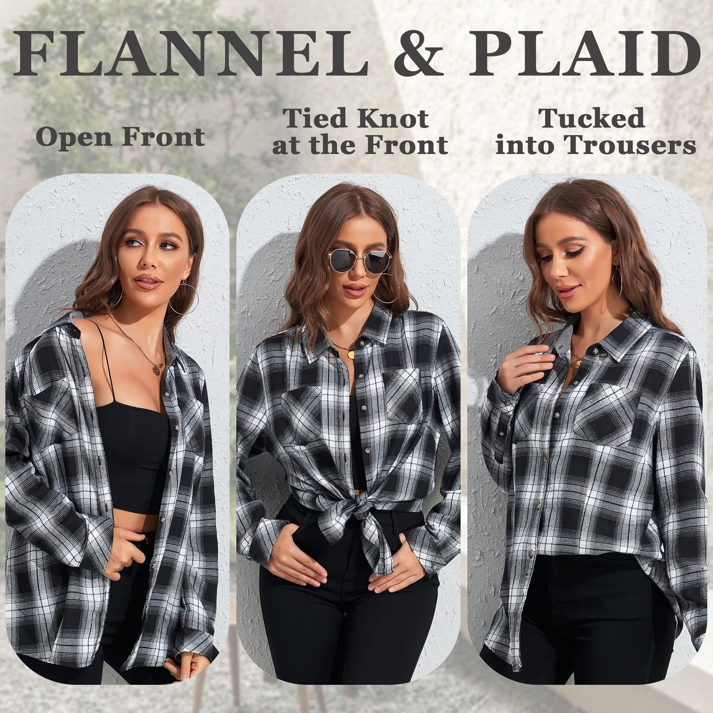 Flannel Shirts for Women Buffalo Plaid Shirts Oversized Long Sleeve