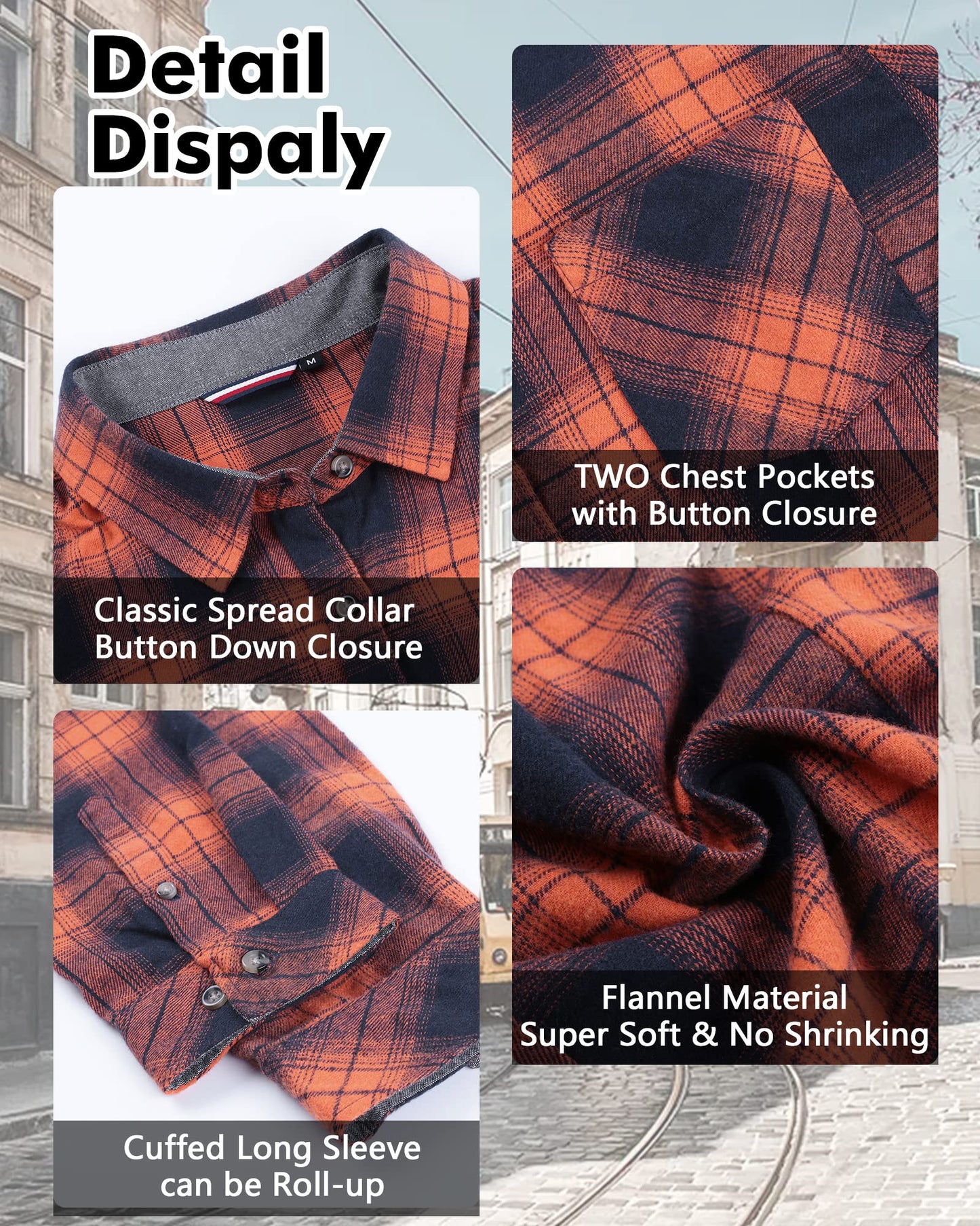 Flannel Shirts for Women Buffalo Plaid Shirts Oversized Long Sleeve