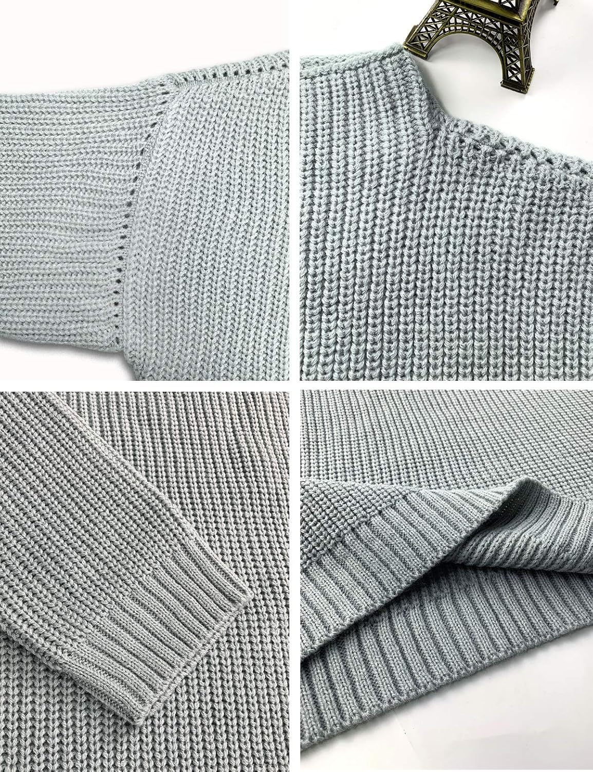 Women's Oversized Sweaters Batwing Sleeve Mock Neck Jumper Tops Chunky Knit Pullover Sweater