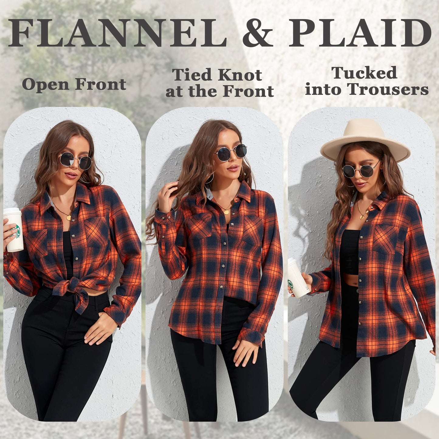 Flannel Shirts for Women Buffalo Plaid Shirts Oversized Long Sleeve