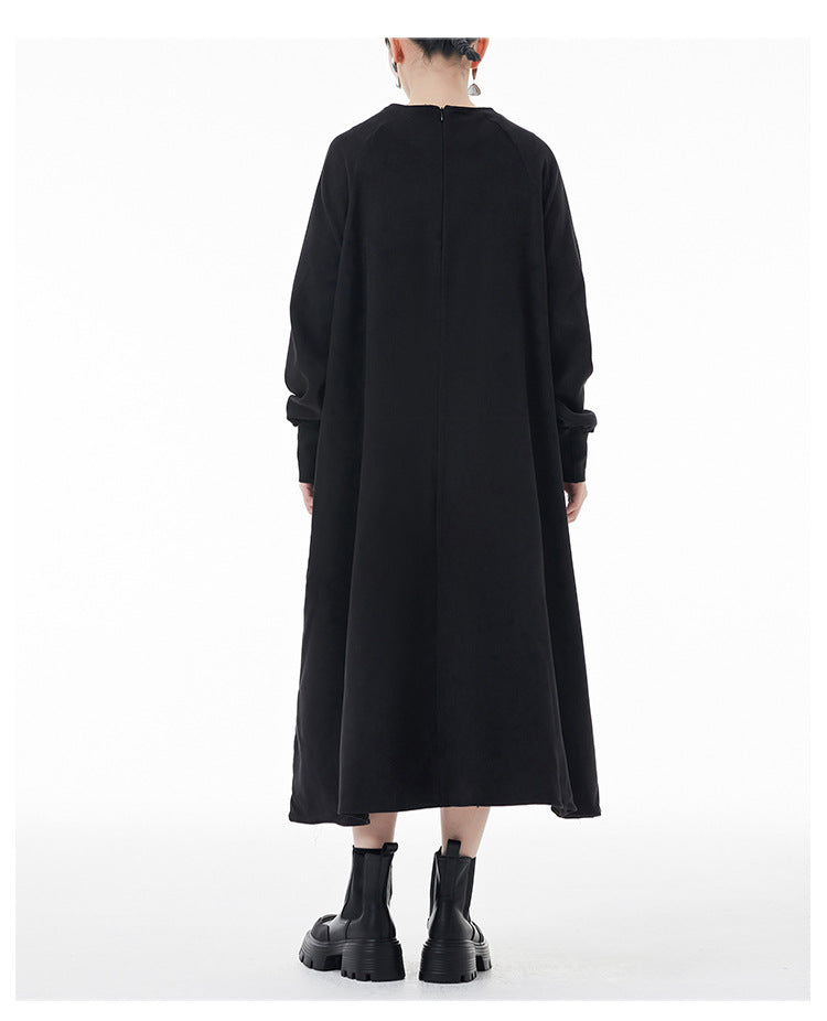 Personalized Tight Waist Long Sleeve Midi Dress