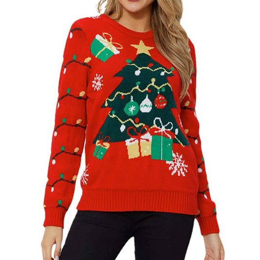 Merry Christmas Sweater | Regular Round Neck Women's Sweater