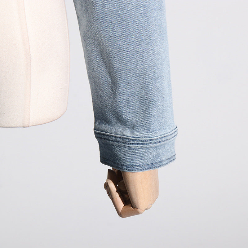 Niche Design Denim Off-the-shoulder Jacket