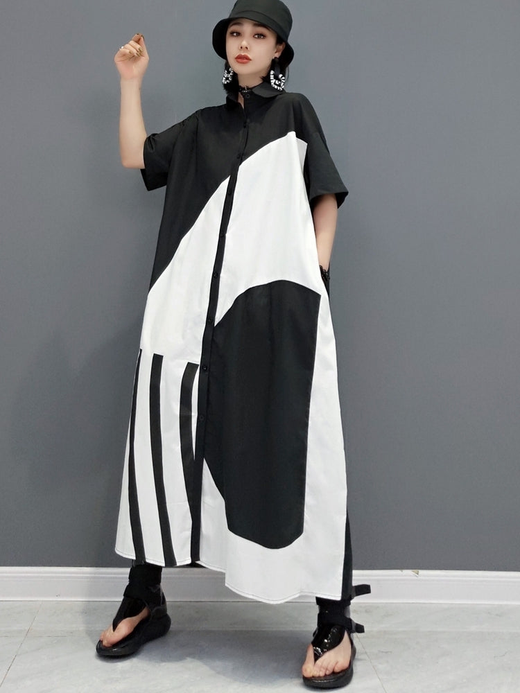 Personalized Colorblocked Short Sleeve Maxi Dress