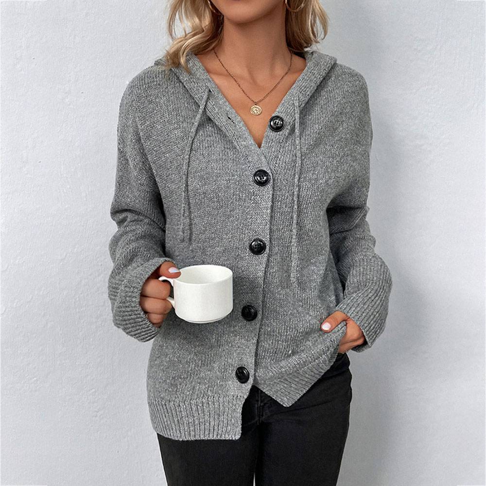 Button Regular Single-Breasted Standard Women's Sweater