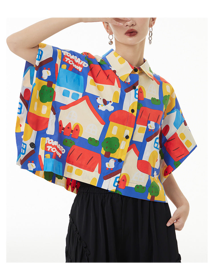 Colorful Printed Short Sleeve Shirt