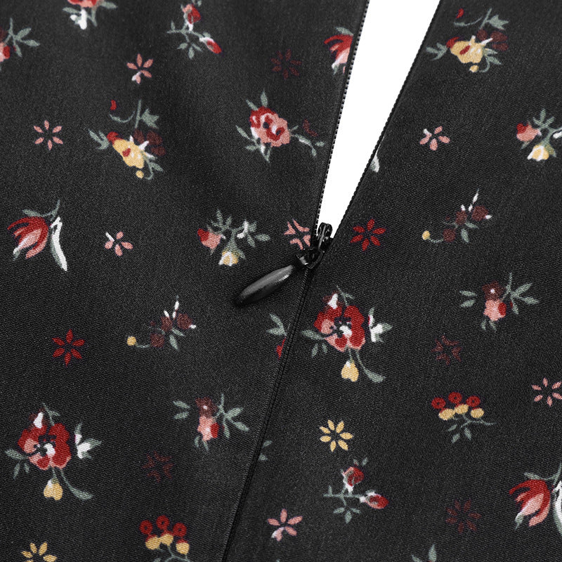 Bohemia Printed Long Sleeve V-Neck Maxi Dress