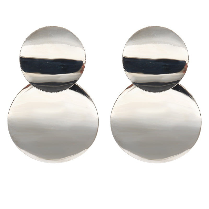 Vintage metal disc earrings