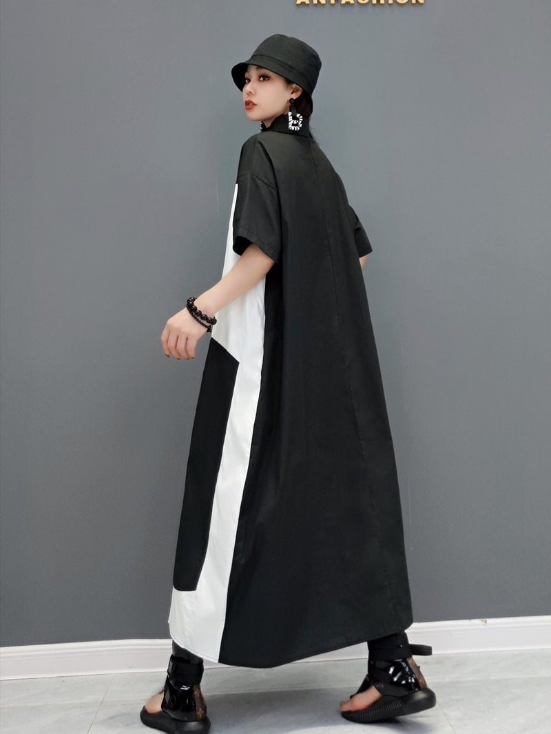 Personalized Colorblocked Short Sleeve Maxi Dress