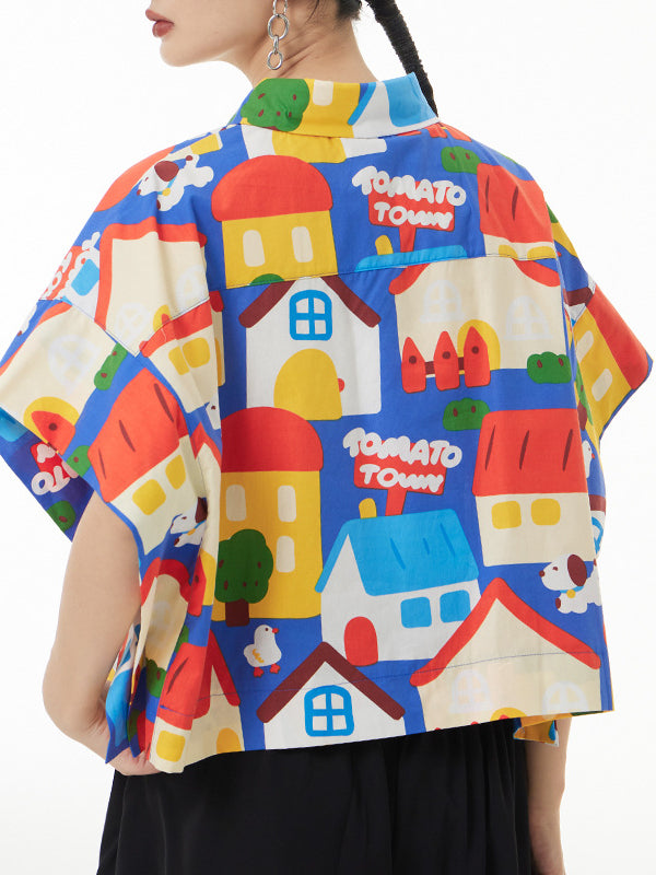 Colorful Printed Short Sleeve Shirt