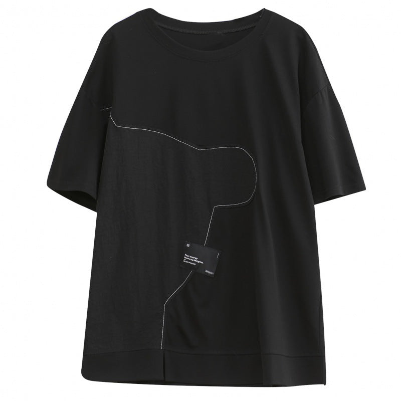 Casual Splicing Round Neck Short Sleeve T-shirt