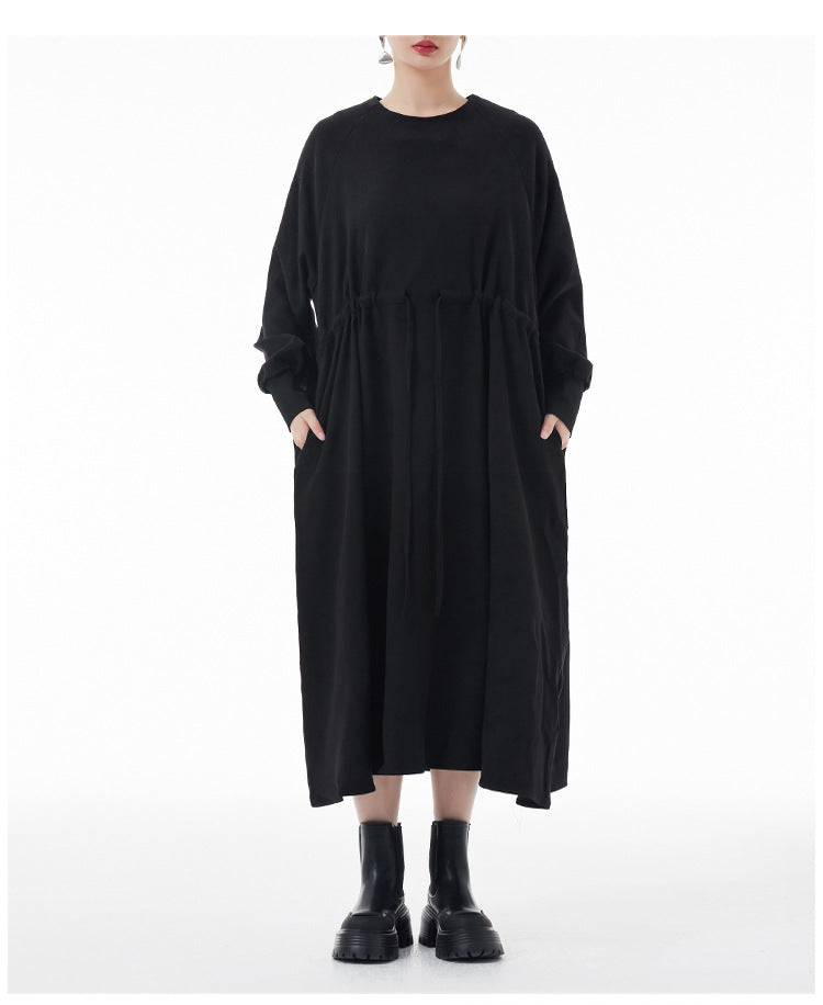 Personalized Tight Waist Long Sleeve Midi Dress