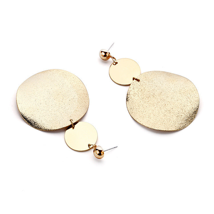 Vintage Exaggerated Geometric Frosted Piece Earrings