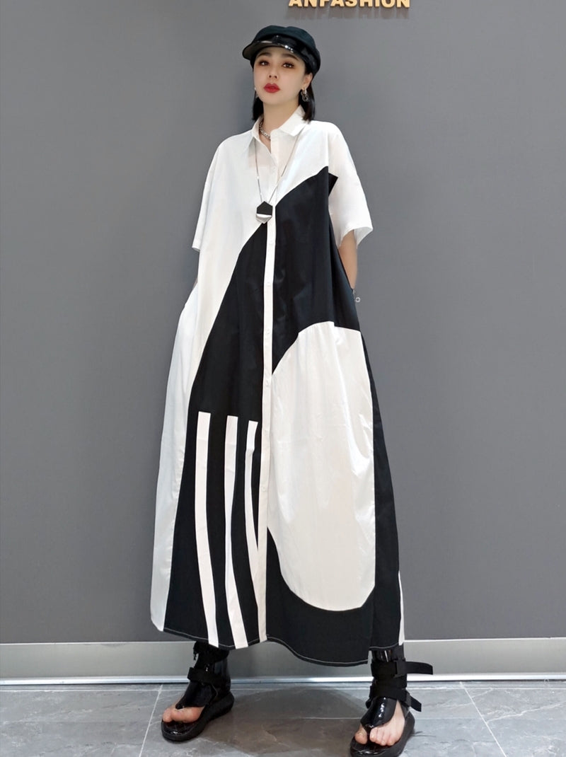 Personalized Colorblocked Short Sleeve Maxi Dress