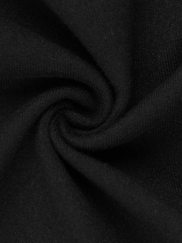 Long Sleeves Loose Asymmetric Solid Color Split-Joint Split-Side Round-Neck Maxi Dresses