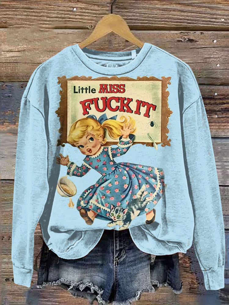 Women's Vintage 1980s Print Crew Neck Sweatshirt