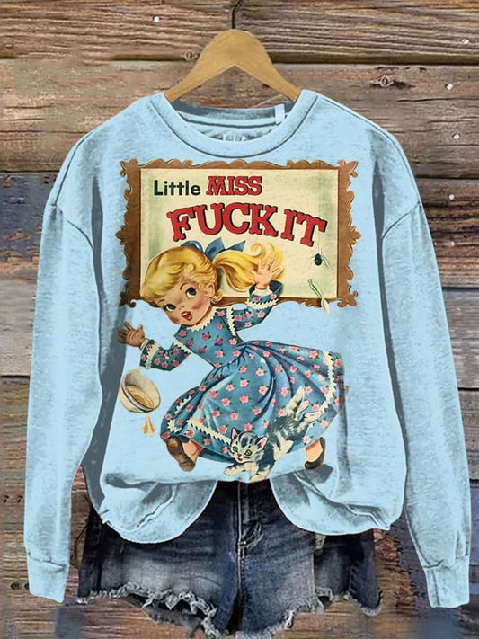 Women's Vintage 1980s Print Crew Neck Sweatshirt