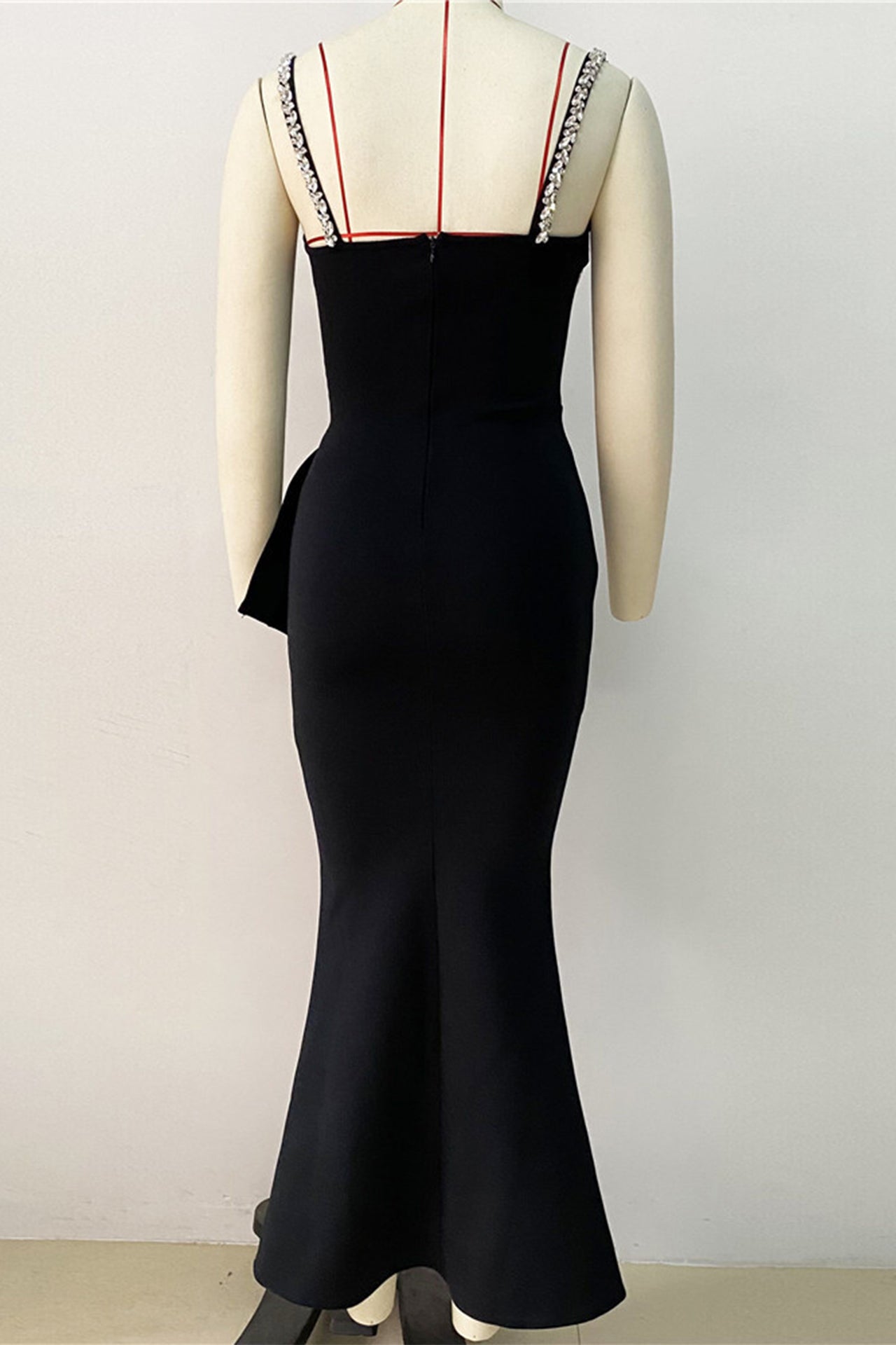 Evie Strap Mesh Pleated Maxi Dress