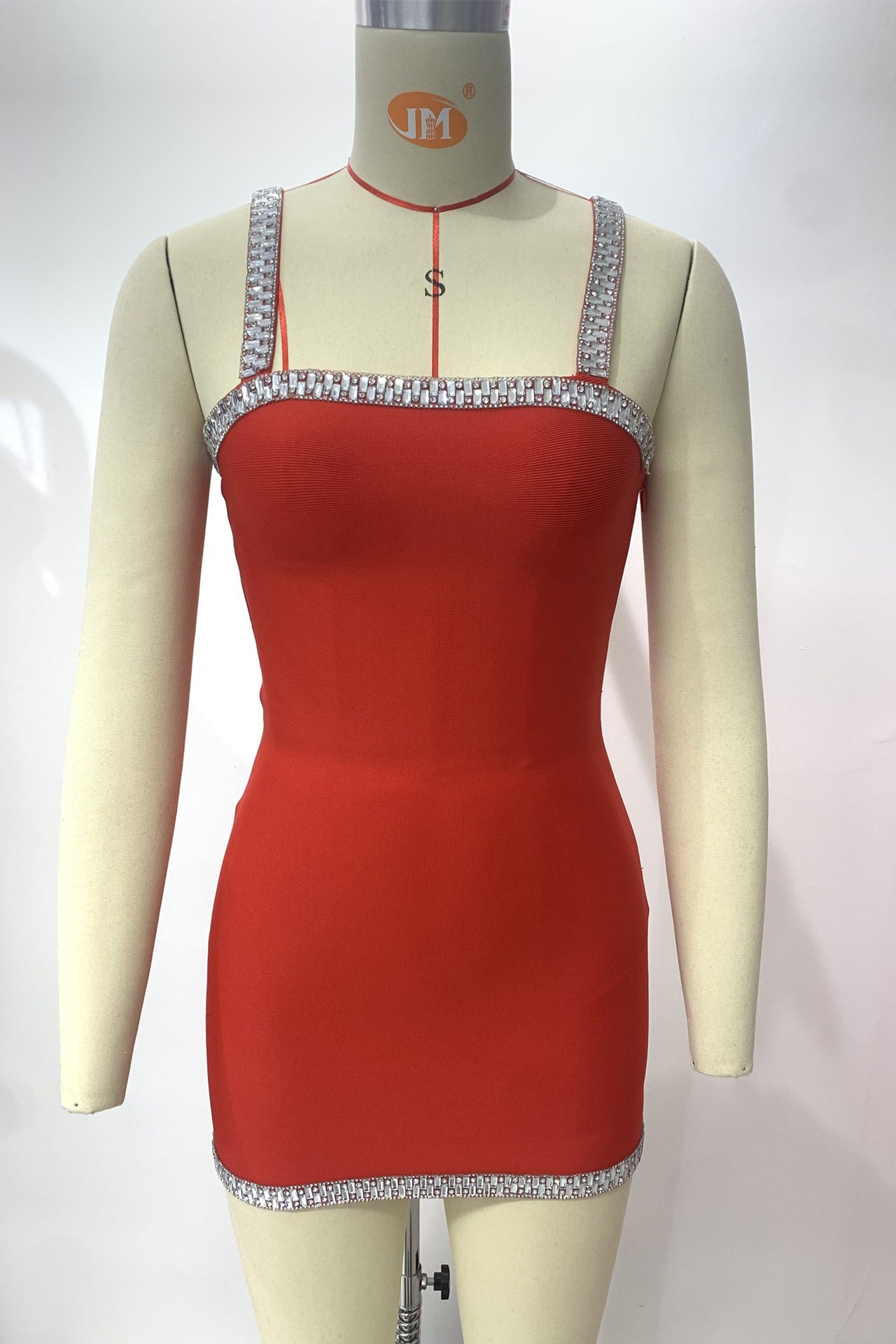 Freya Strap Bandage Mini Dress In Red