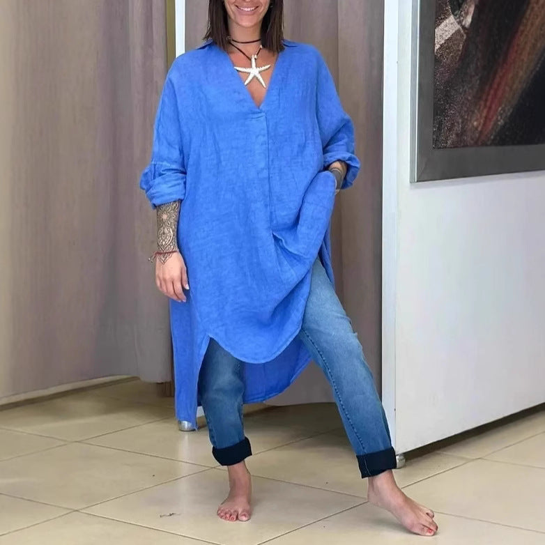 Casual Long Cotton Shirt Dress