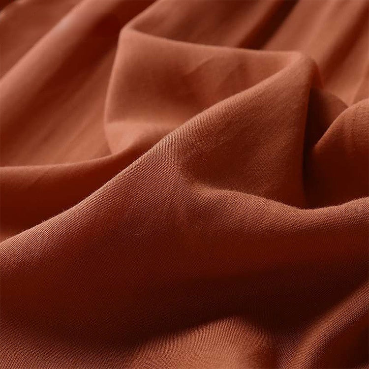 Simple Solid Color V-neck Long Sleeve Maxi Dress