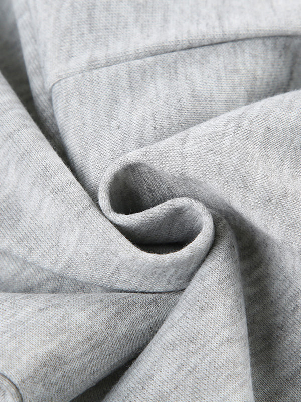 Flared Pants Loose Drawstring Pockets Solid Color Pants Trousers