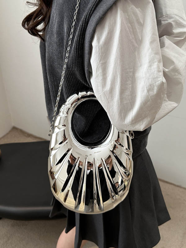 Chains Geometric Zipper Crossbody Bags Handbags