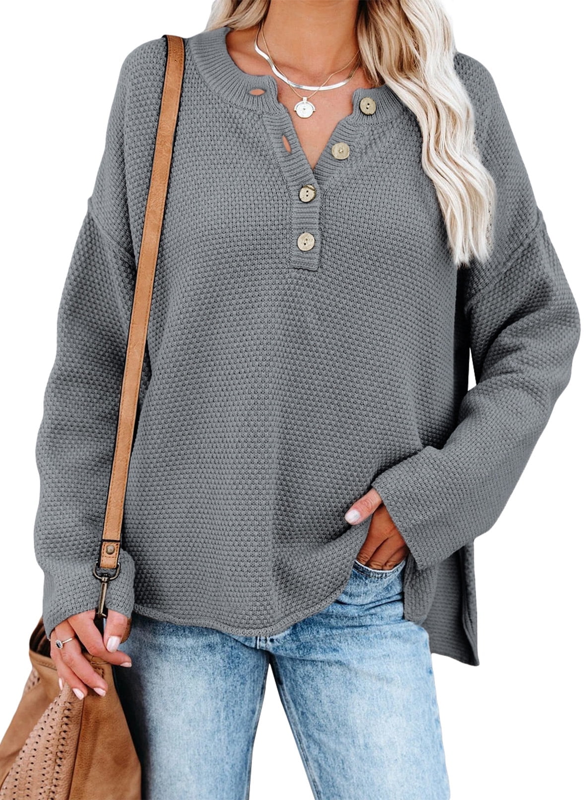 Plus Size Sweater for Women Long Sleeve Fall Winter Warm Pullover Tops Light Green XL