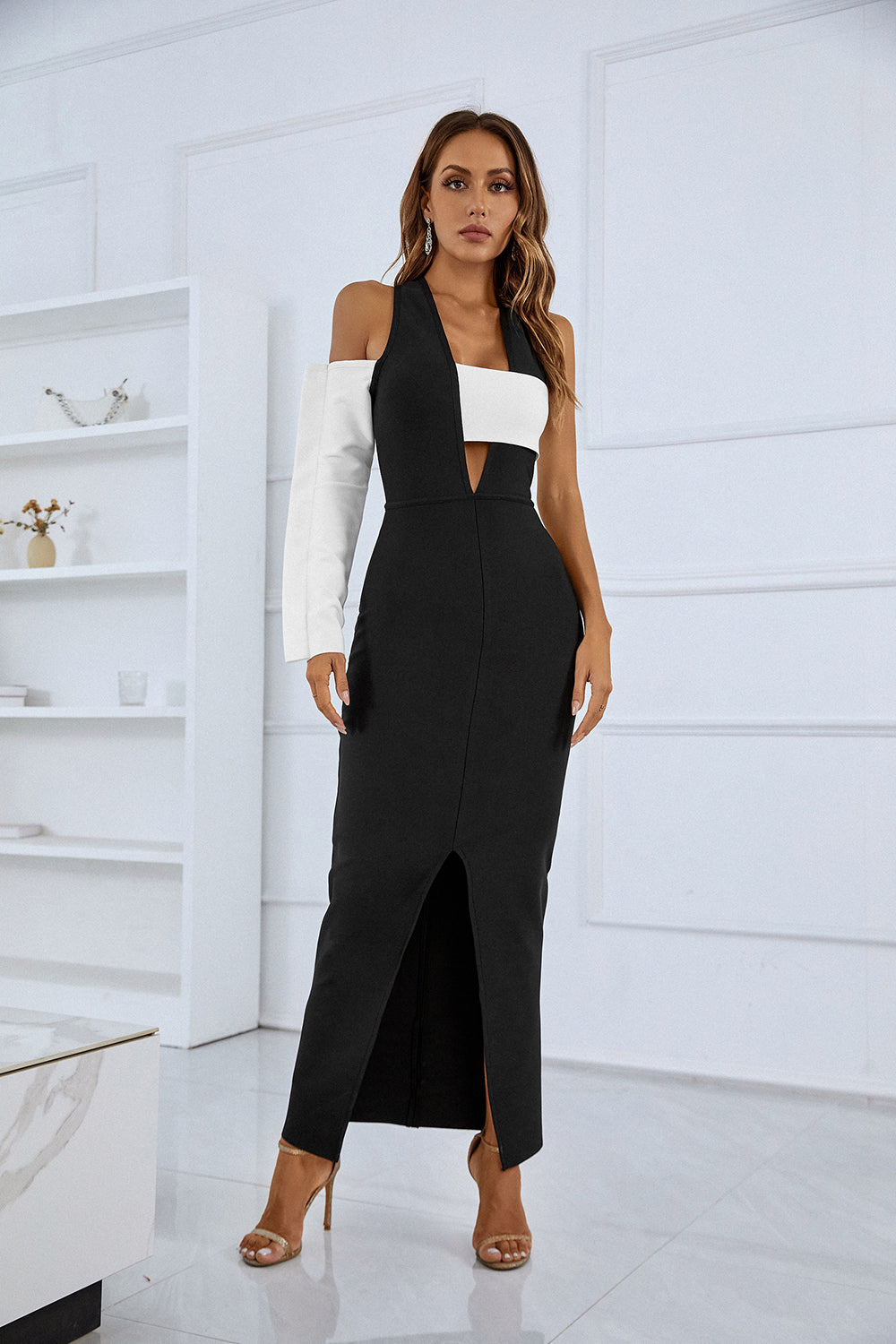 Cicelia One Sleeve Maxi Dress