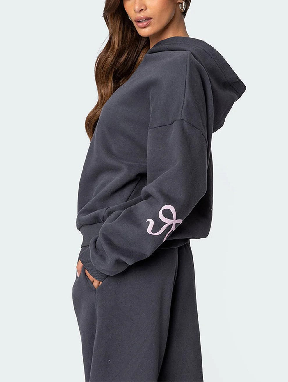 2025 Spring Women's Casual Bow Print Hoodie and Sweatpants 2-Piece Set🎀(Buy 2 Free Shipping)