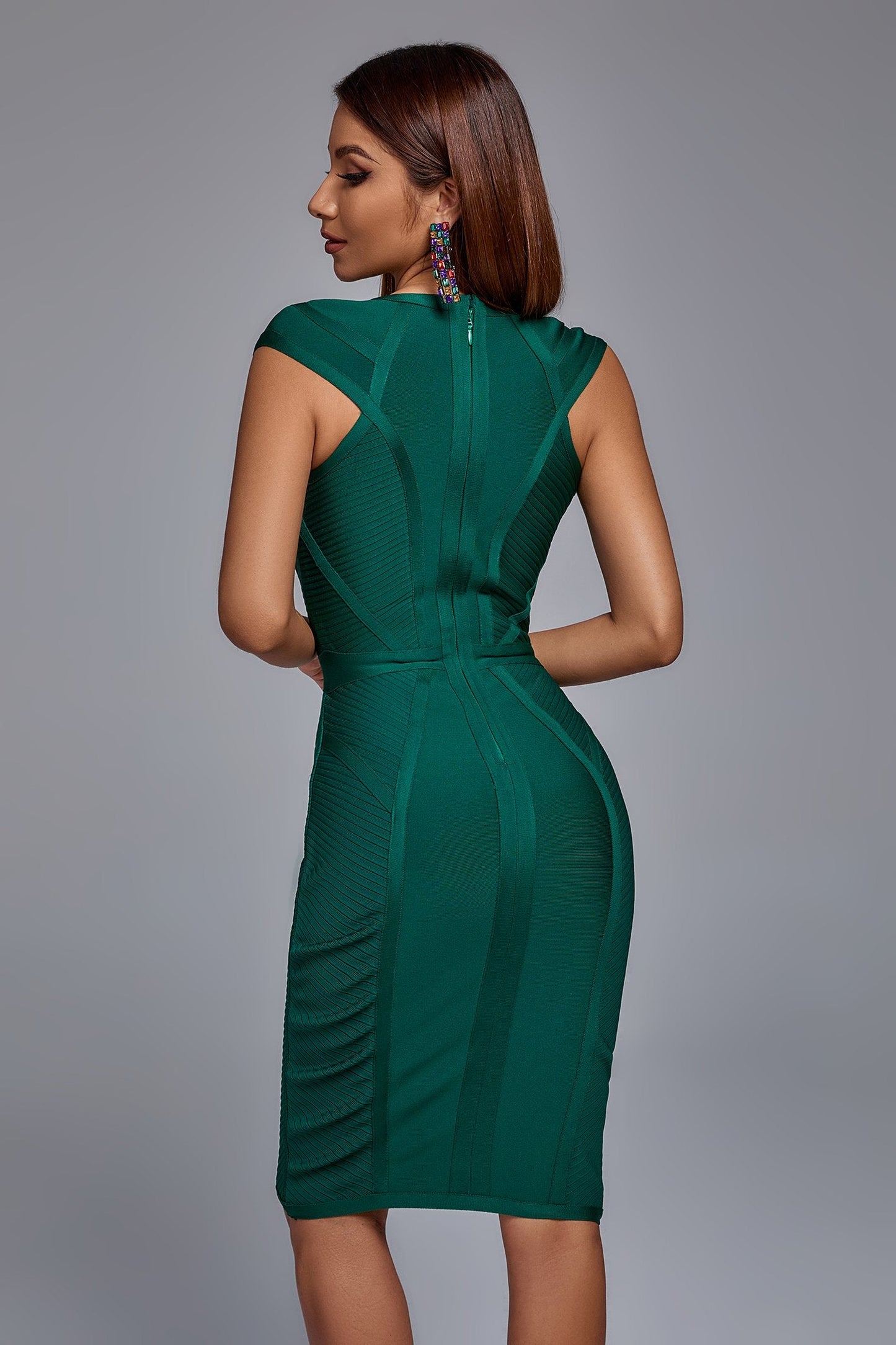 Maxwell Bandage Midi Dress - Green