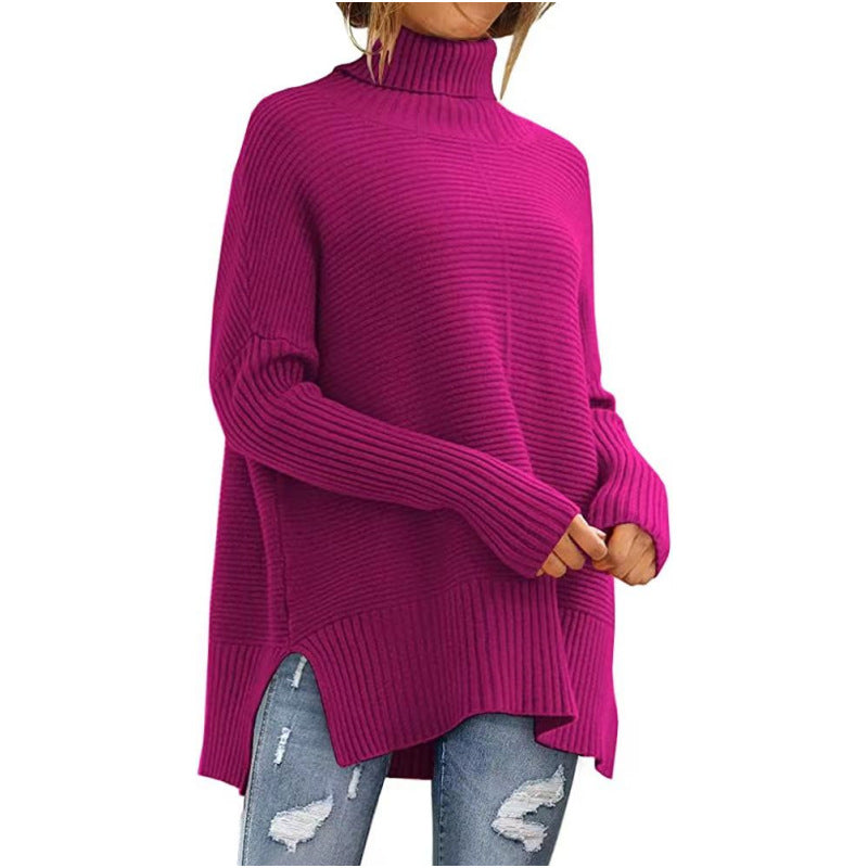 Autumn and Winter turtleneck sweater women's idle style batwing sleeve loose fashion pullover sweater