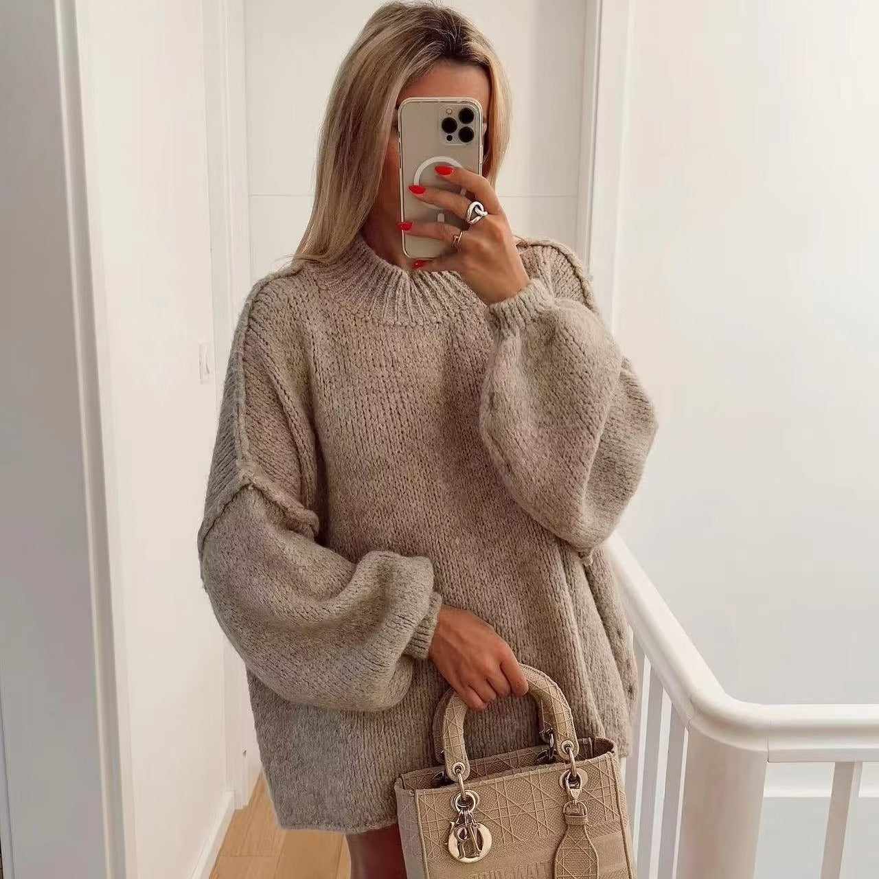 Women's pullover 2024 spring and autumn round neck sweater simple style thin sweater