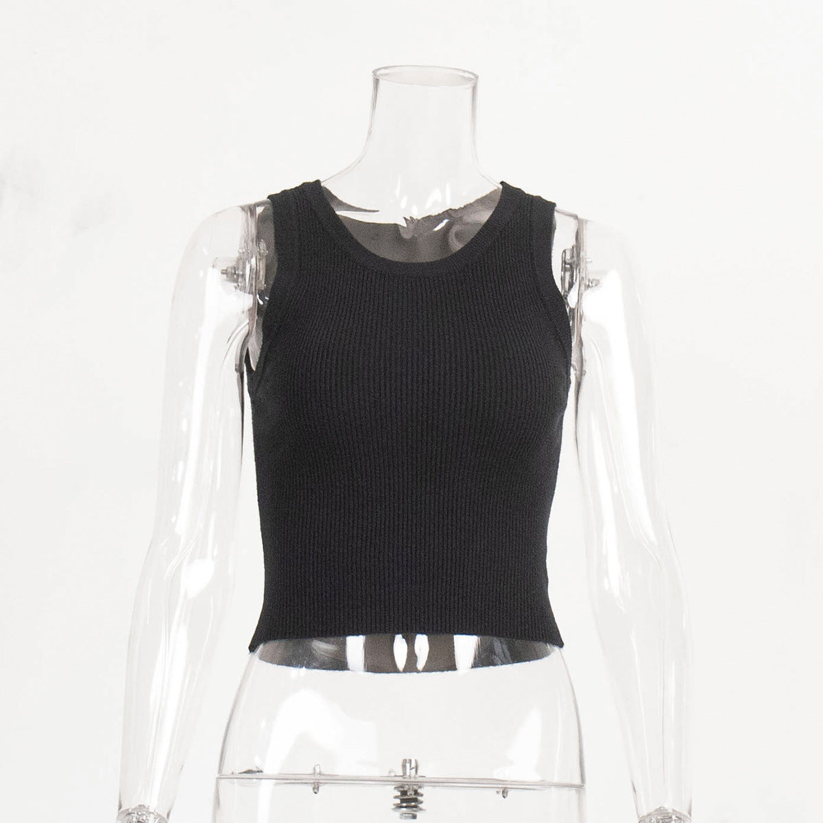 Knitted vest women's solid color slim thread inner wear blouse short y2g vest