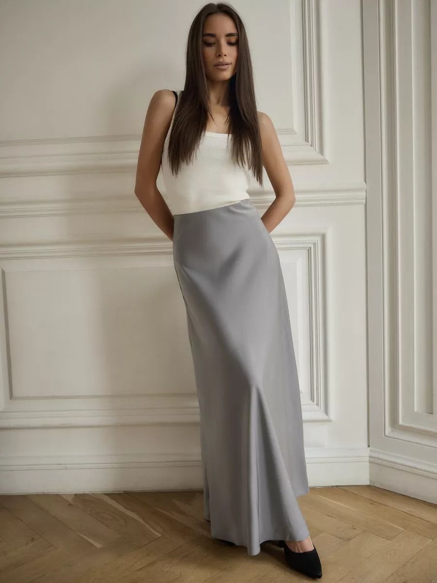 Fishtail skirt spring satin satin long high waist hip-wrapped floor-mopping fishtail skirt