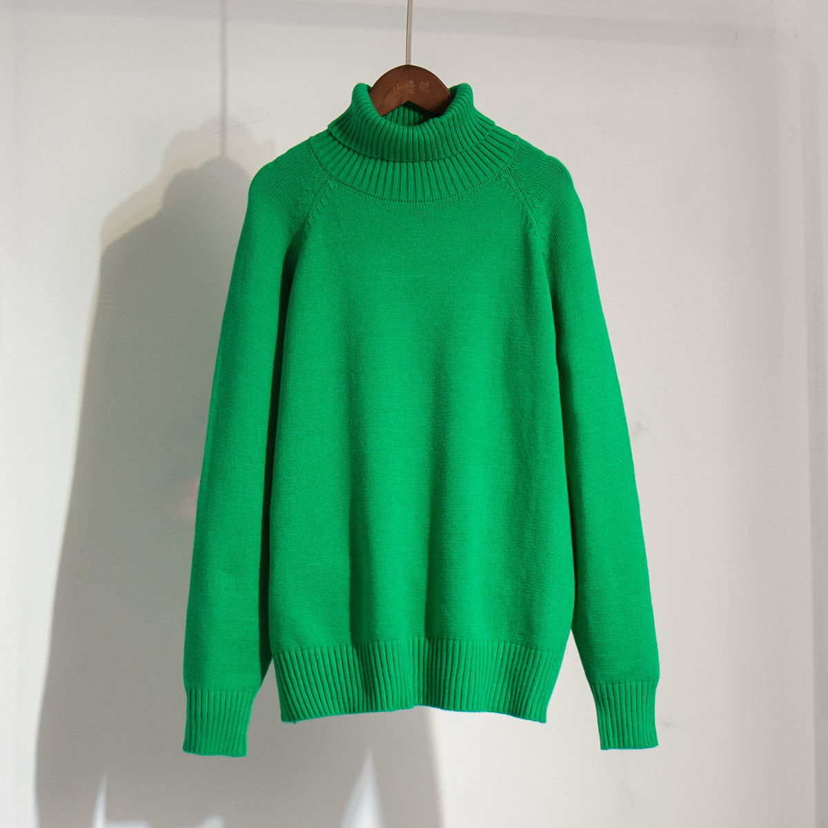 Turtleneck sweater autumn and winter elegant commuter solid color raglan sleeve women's knitted blouse