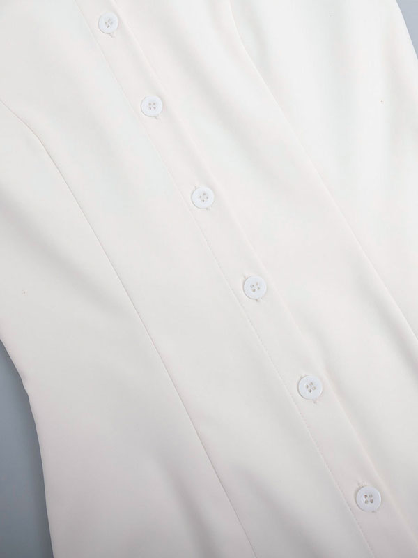 Sleeveless Halter Midi White Dress