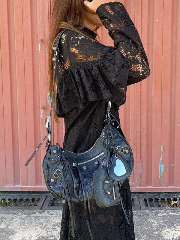 Lace Hollow Out Sheer Long Dress