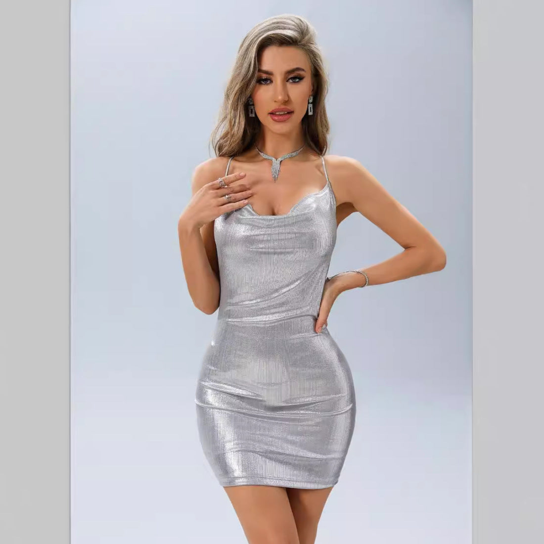 Women's Party sexy hot girl hip skirt tight backless sling dress