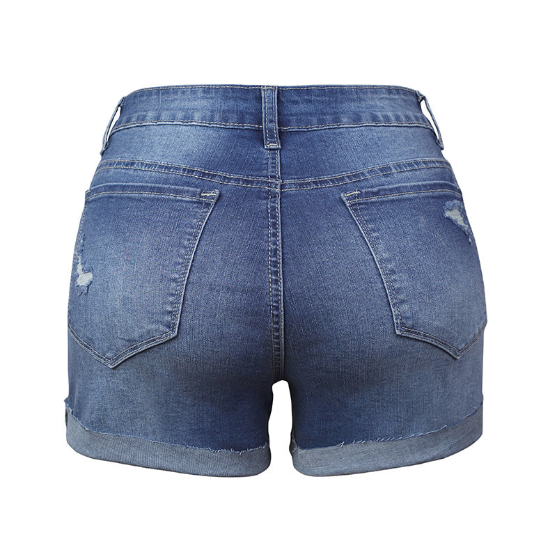 Stretch Ripped Women's Denim Shorts