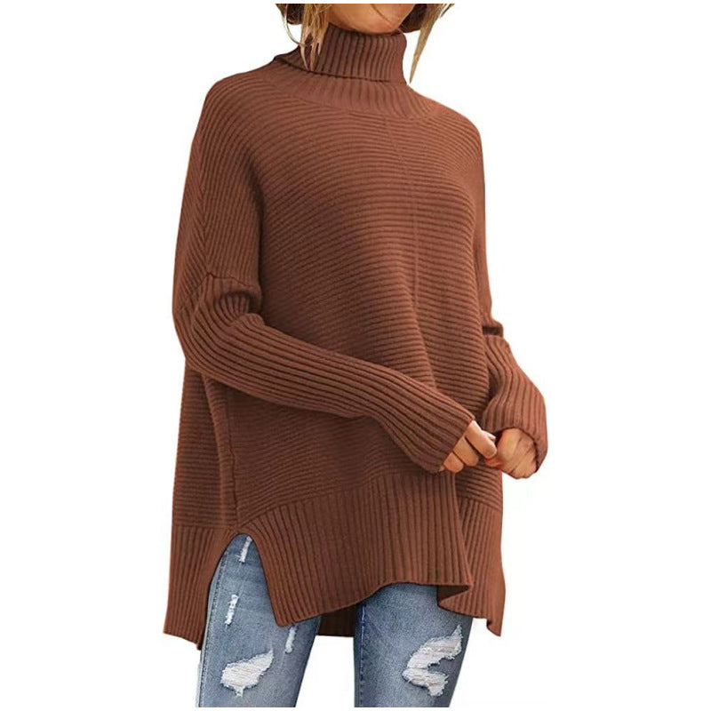 Autumn and Winter turtleneck sweater women's idle style batwing sleeve loose fashion pullover sweater