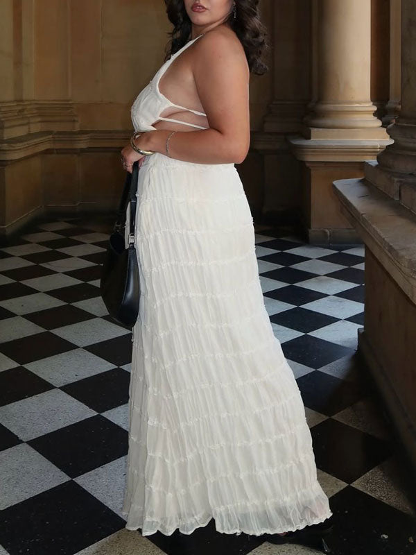 Ruched Halterneck Maxi Dress