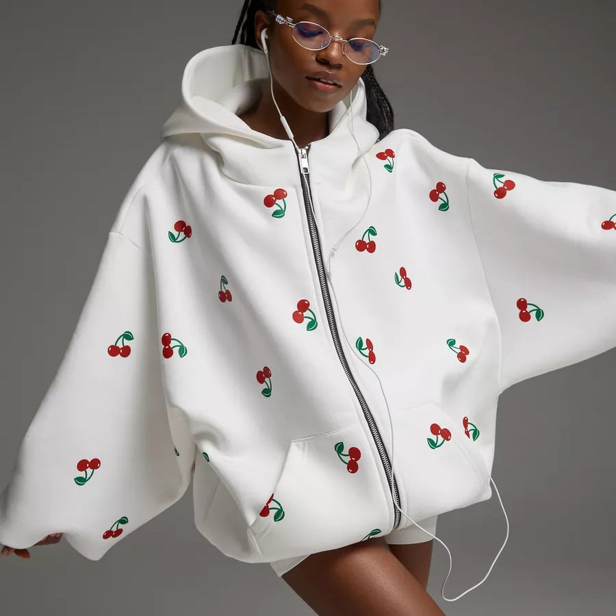 Street style fashion trendy brand loose versatile sports hoodie women