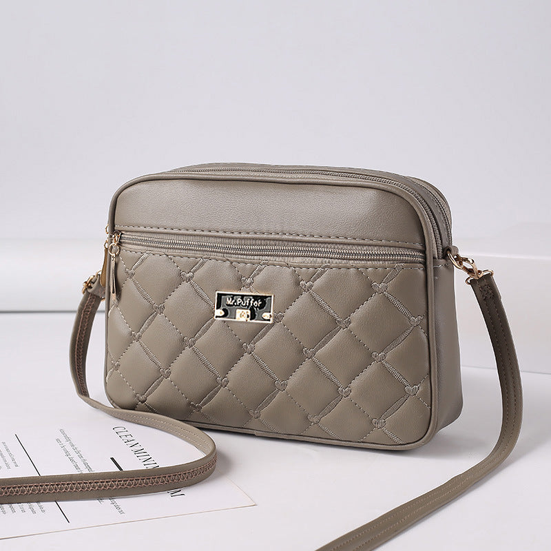 New diamond PU messenger bag versatile small bag women's shoulder small square bag