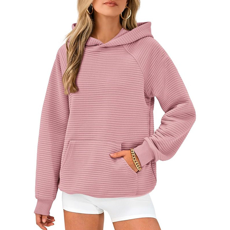 Women's clothing fall winter fashion long-sleeved sweater pocket hooded pullover